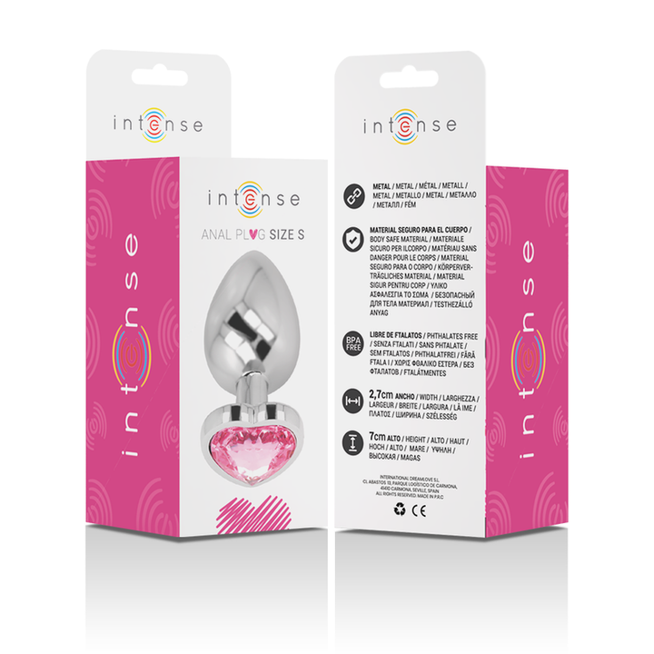 Plug Anal Metal Jóia Intense Coração Rosa S