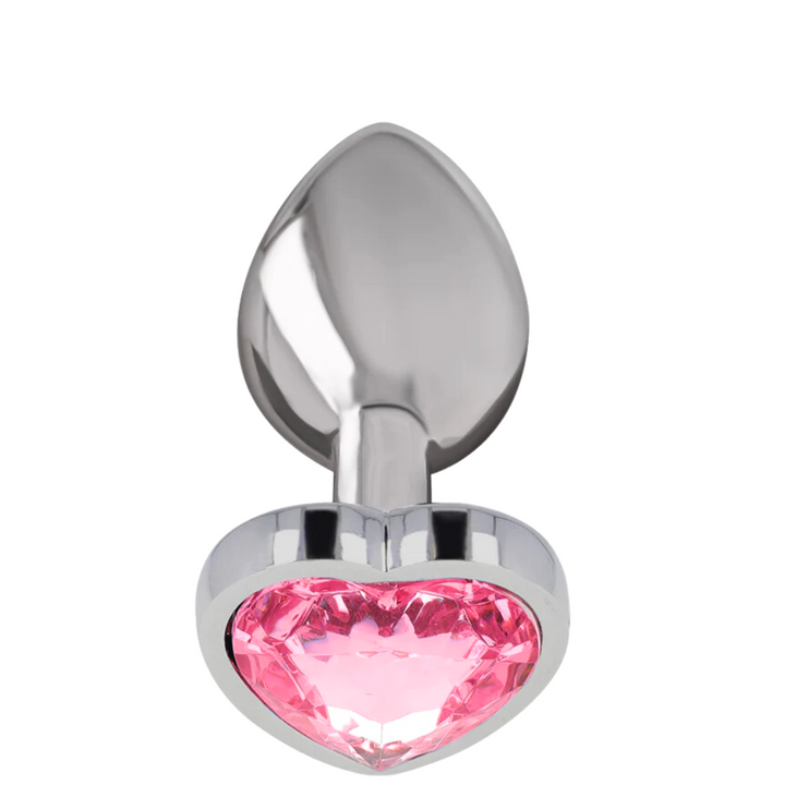 Plug Anal Metal Jóia Intense Coração Rosa S