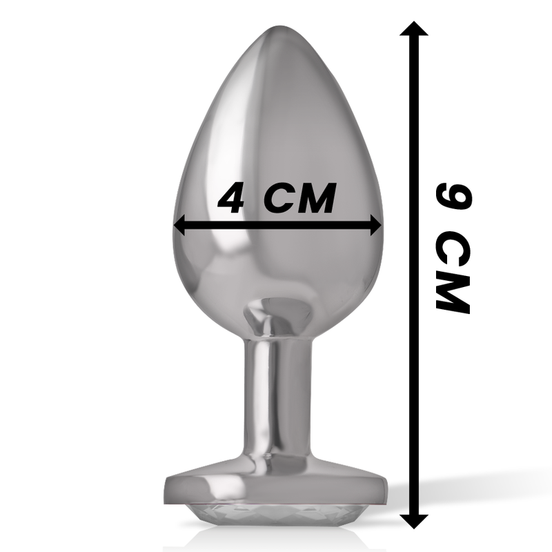 Plug Anal Metal Jóia Intense Coração Transparente L