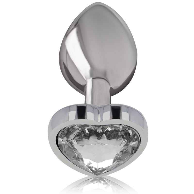 Plug Anal Metal Jóia Intense Coração Transparente L
