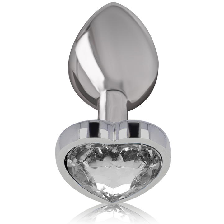 Plug Anal Metal Jóia Intense Coração Transparente L