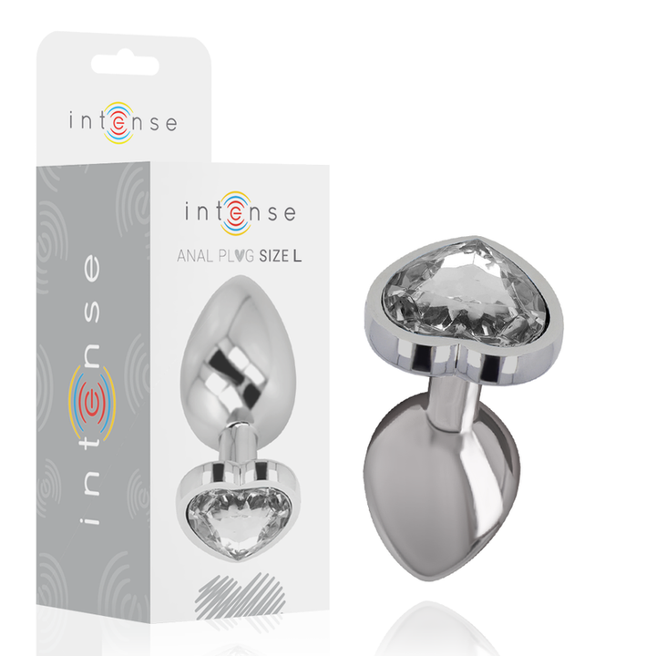 Plug Anal Metal Jóia Intense Coração Transparente L