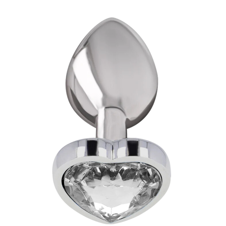 Plug Anal Metal Jóia Intense Coração Transparente M