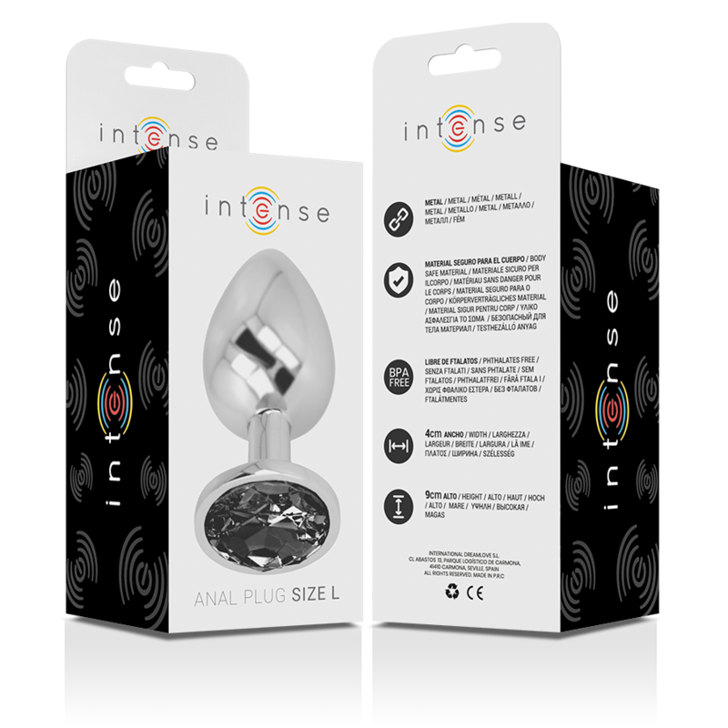 Plug Anal Metal Jóia Intense Preto L