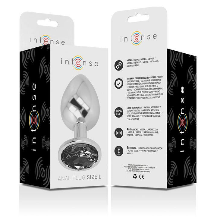 Plug Anal Metal Jóia Intense Preto L
