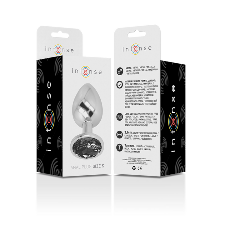 Plug Anal Metal Jóia Intense Preto S