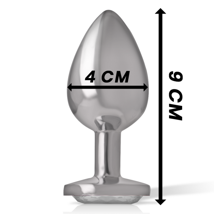 Plug Anal Metal Jóia Intense Transparente L
