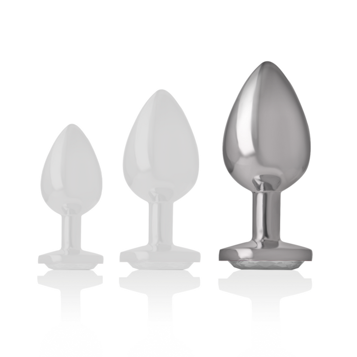 Plug Anal Metal Jóia Intense Transparente L
