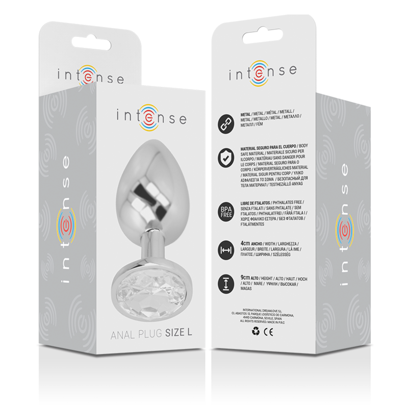 Plug Anal Metal Jóia Intense Transparente L
