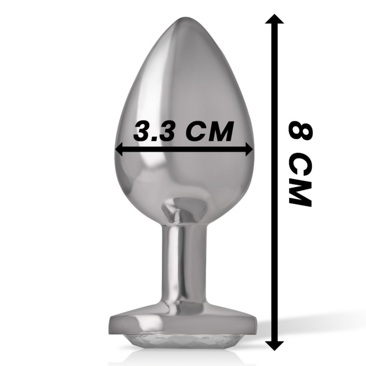 Plug Anal Metal Jóia Intense Transparente M