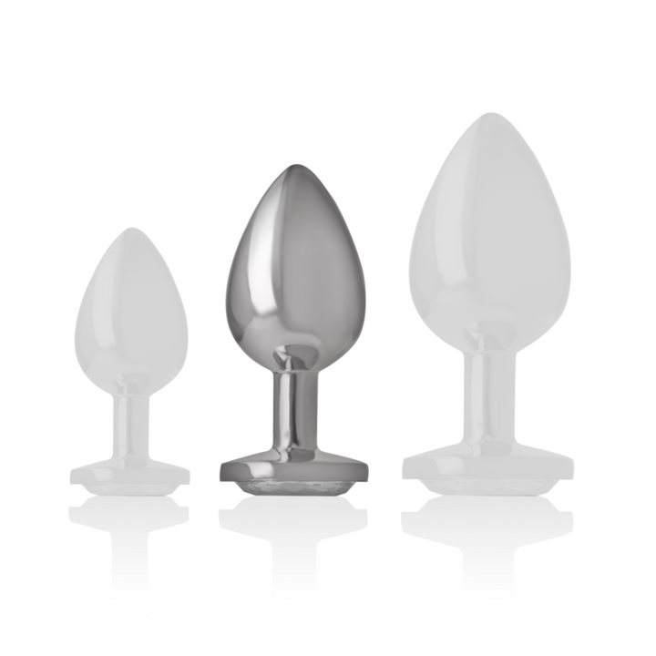 Plug Anal Metal Jóia Intense Transparente M