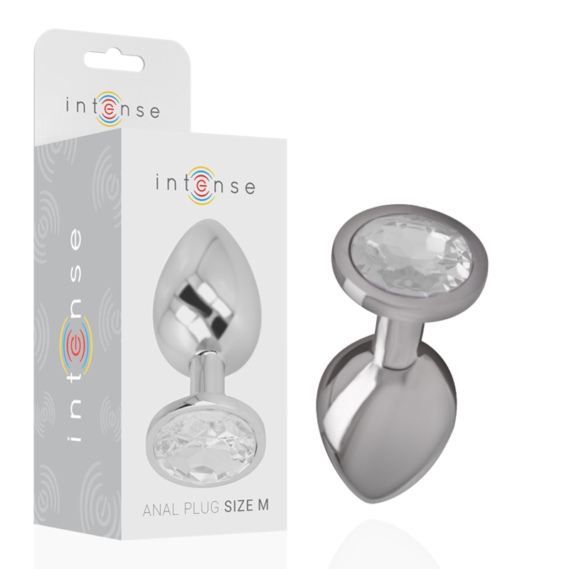 Plug Anal Metal Jóia Intense Transparente M