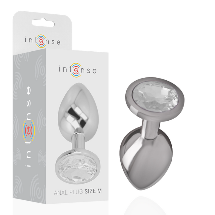 Plug Anal Metal Jóia Intense Transparente M