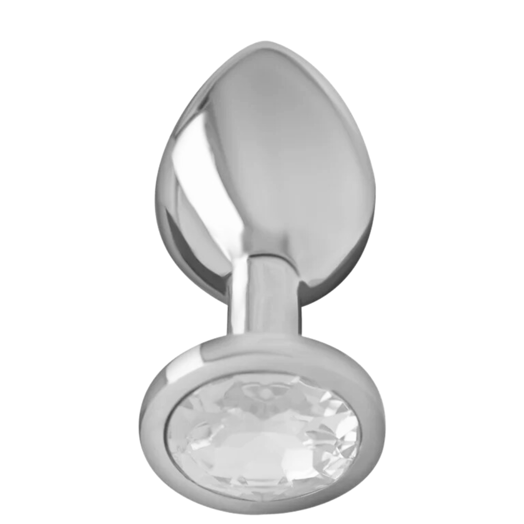 Plug Anal Metal Jóia Intense Transparente M