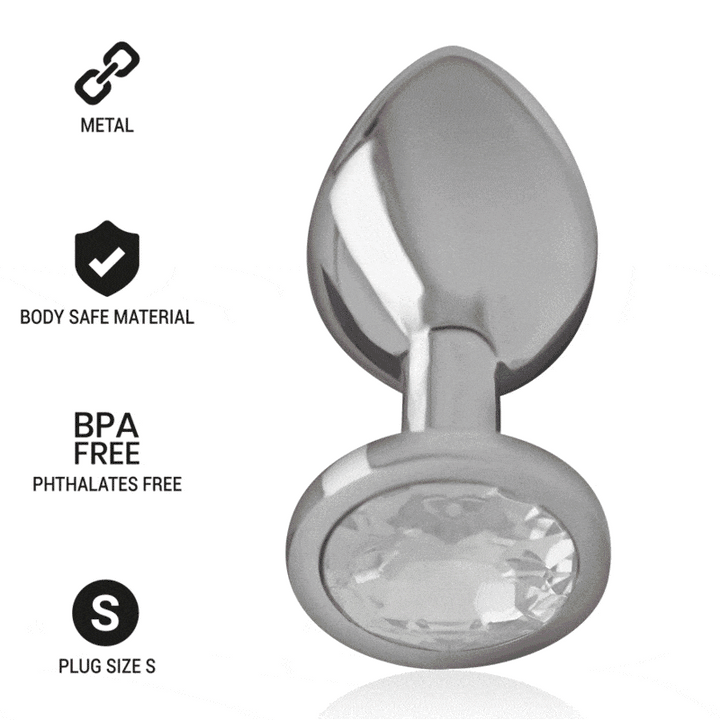 Plug Anal Metal Jóia Intense Transparente S
