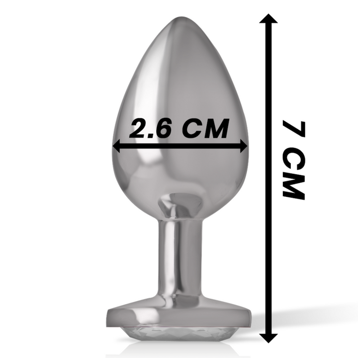 Plug Anal Metal Jóia Intense Transparente S