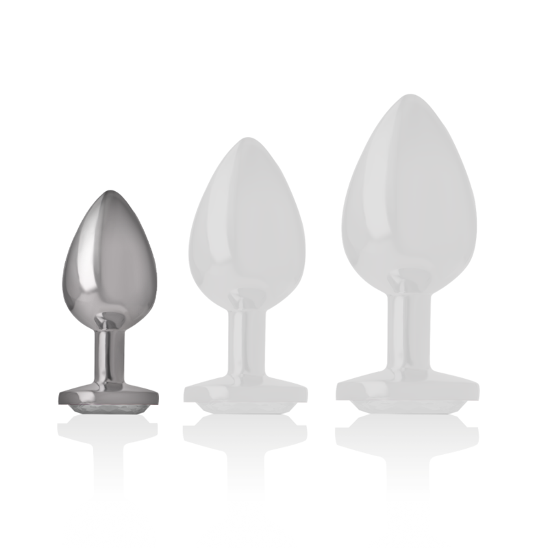 Plug Anal Metal Jóia Intense Transparente S