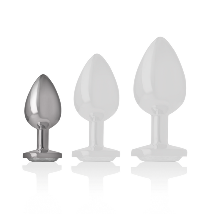 Plug Anal Metal Jóia Intense Transparente S