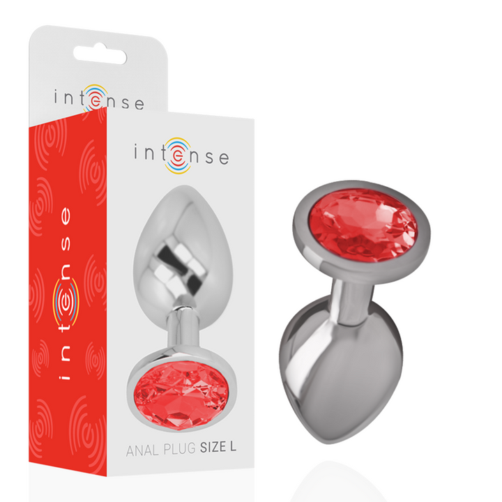 Plug Anal Metal Jóia Intense Vermelho L
