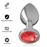 Plug Anal Metal Jóia Intense Vermelho M