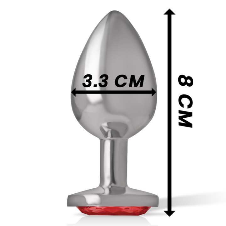 Plug Anal Metal Jóia Intense Vermelho M