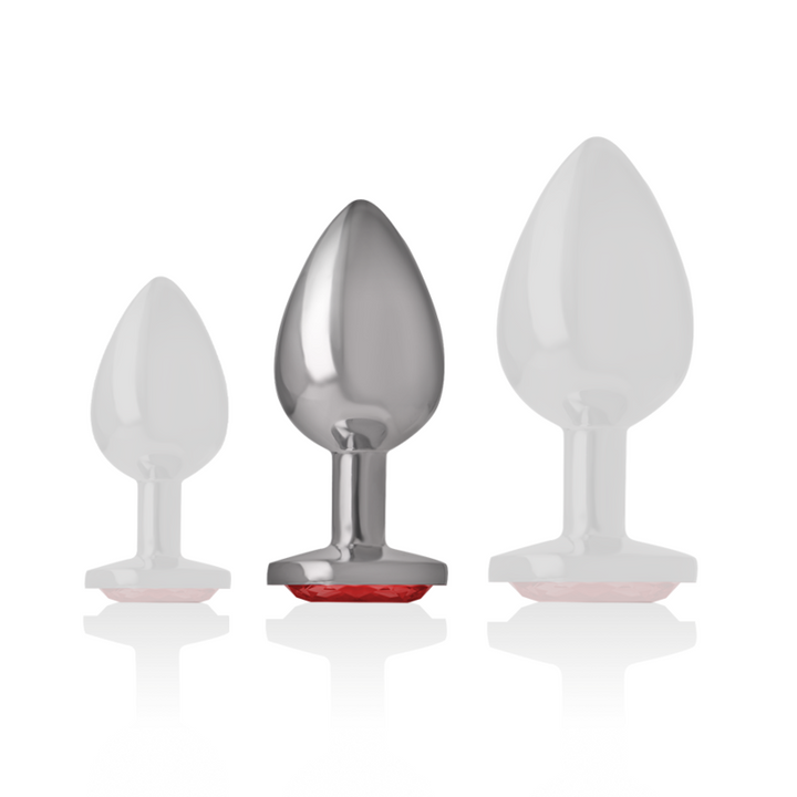 Plug Anal Metal Jóia Intense Vermelho M