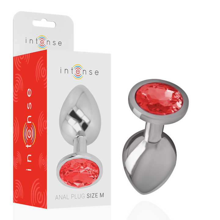 Plug Anal Metal Jóia Intense Vermelho M