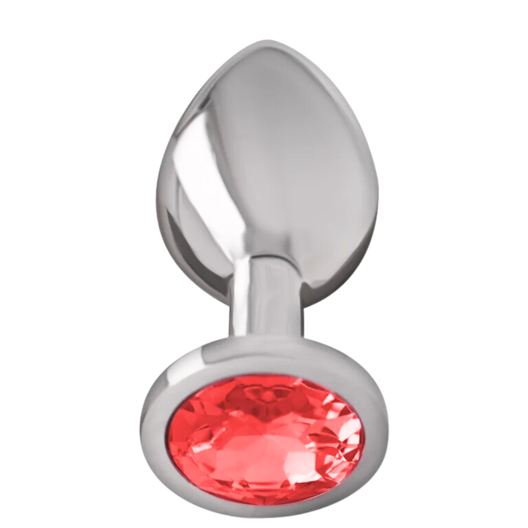 Plug Anal Metal Jóia Intense Vermelho M