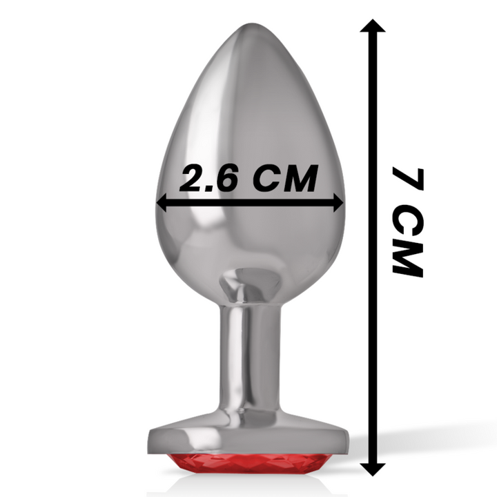 Plug Anal Metal Jóia Intense Vermelho S