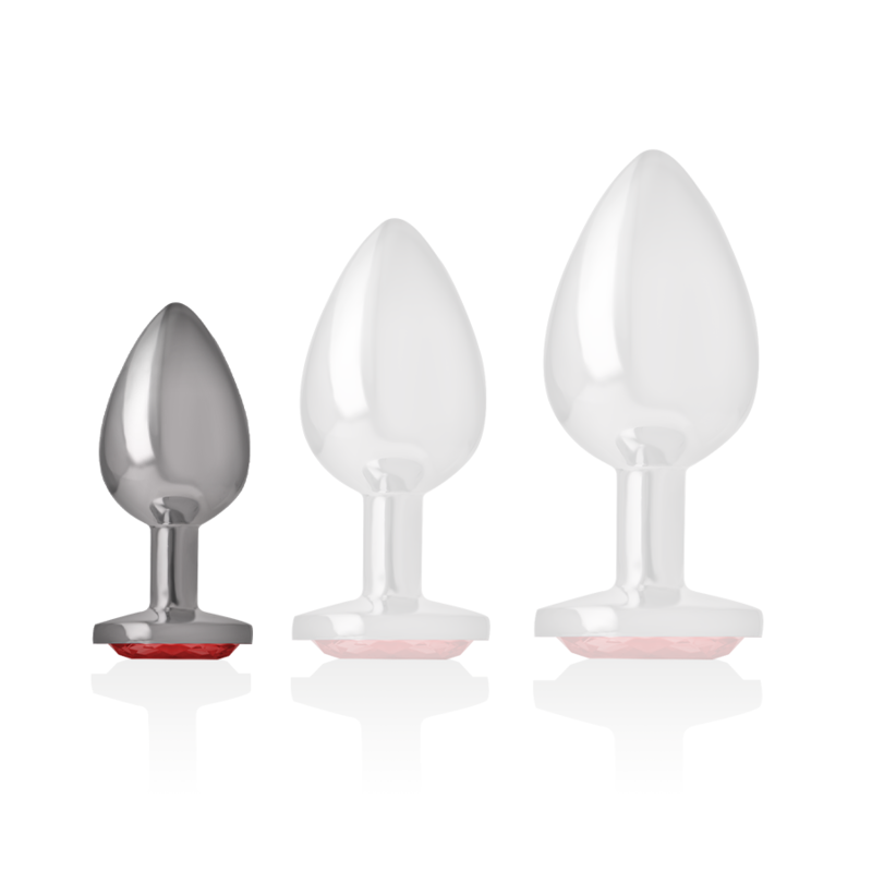 Plug Anal Metal Jóia Intense Vermelho S