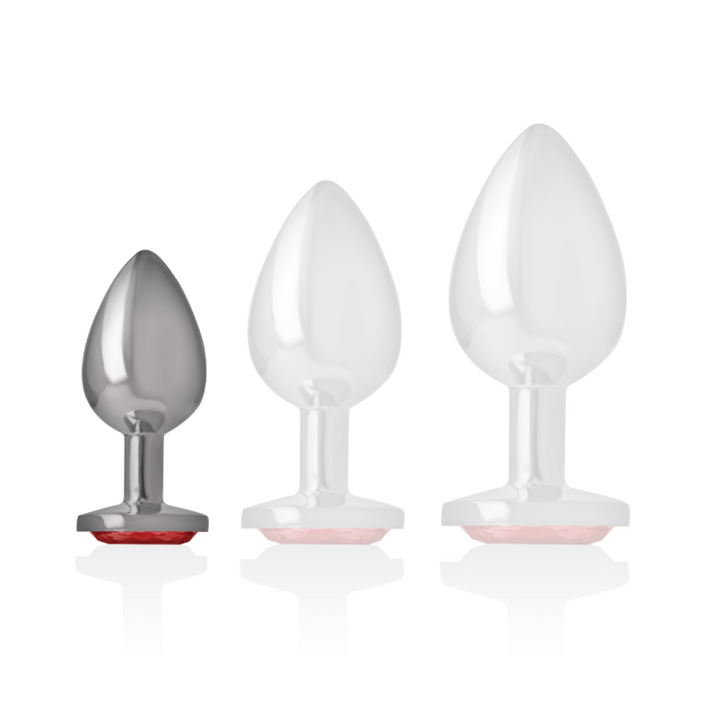 Plug Anal Metal Jóia Intense Vermelho S