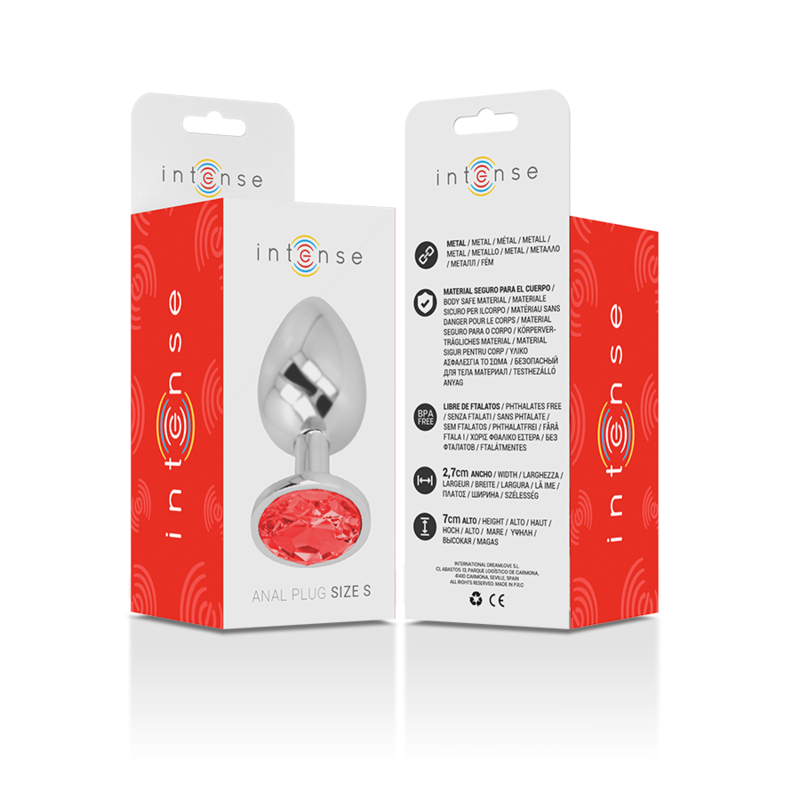 Plug Anal Metal Jóia Intense Vermelho S