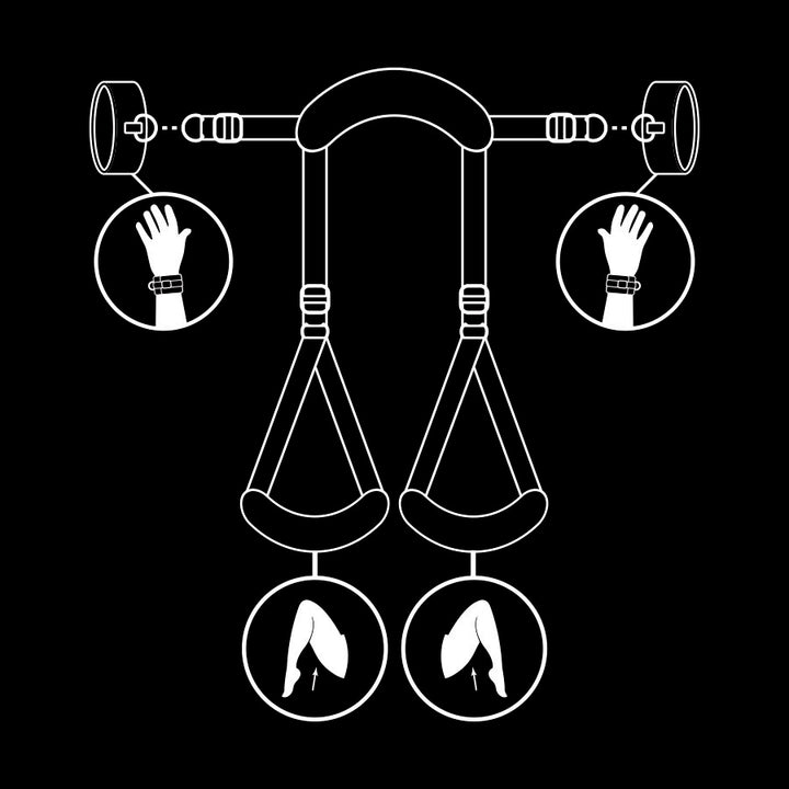 Restrição Ajustável Algemas e Abertura Pernas Fetish Submissive