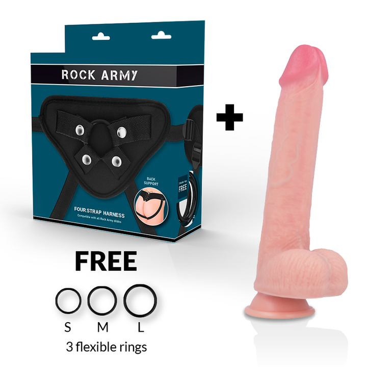 Strap-On Dildo Silicone Dupla Densidade RockArmy KingCobra