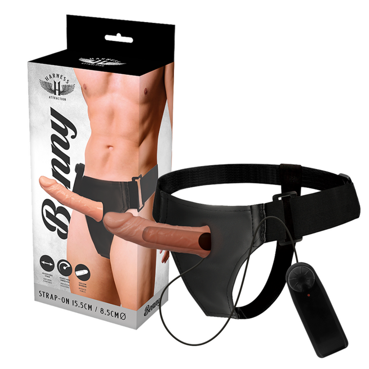 Strap-On Oco Vibração Pilhas Harness Attraction Benny