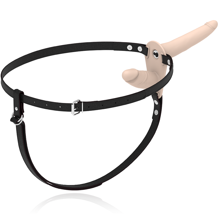 Strap-On Usb Duplo Vibração Fetish Submissive Double Penetrix Bege