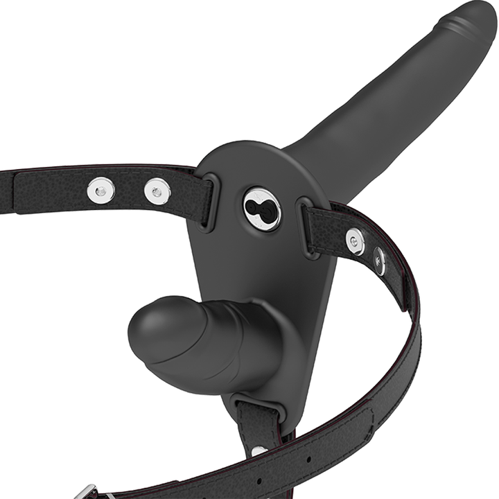 Strap-On Usb Duplo Vibração Fetish Submissive Double Penetrix Preto