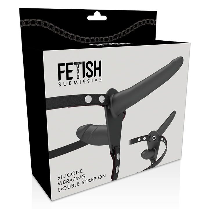 Strap-On Usb Duplo Vibração Fetish Submissive Double Penetrix Preto