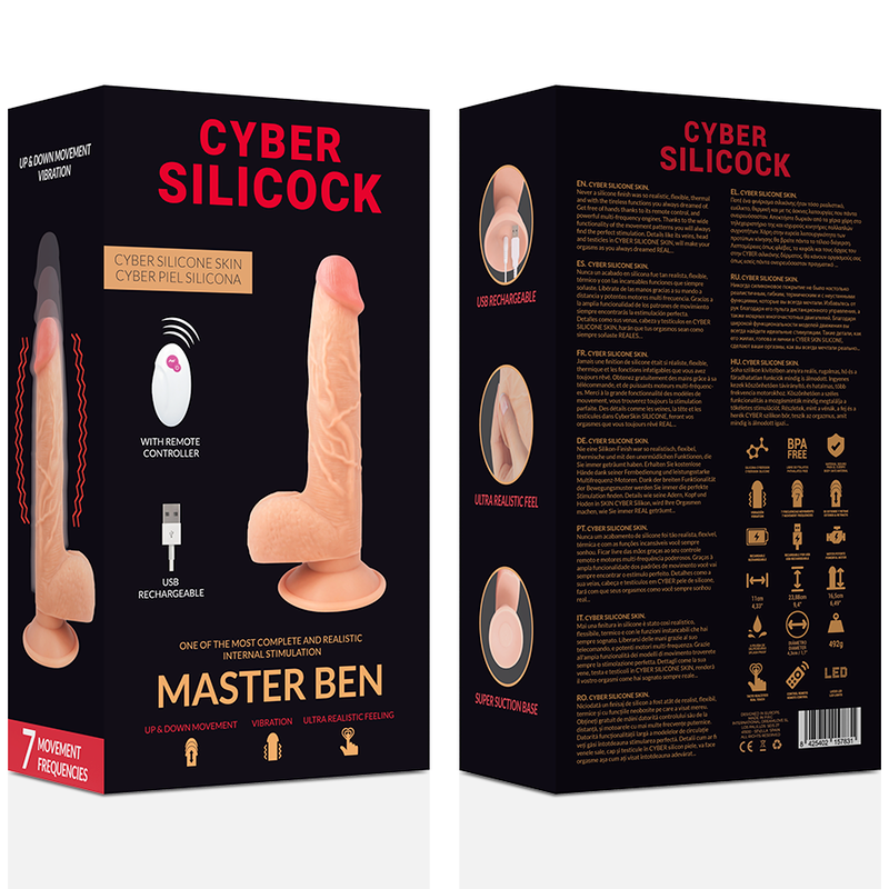 Strap-On Usb Movimento Telescópico Cyber Silicock Master Ben Controlo Remoto
