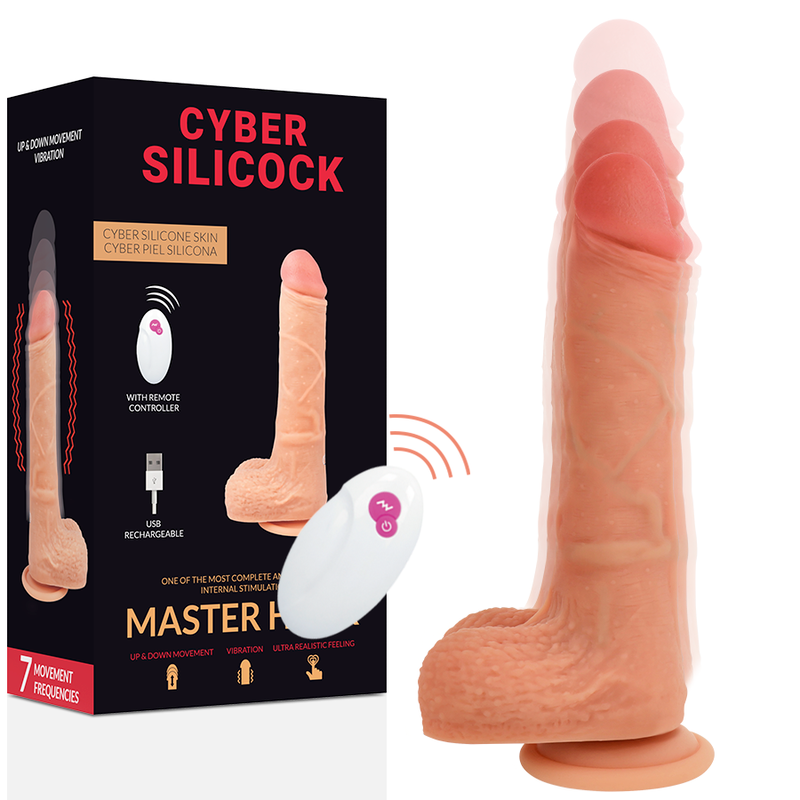 Strap-On Usb Movimento Telescópico Cyber Silicock Master Huck Controlo Remoto