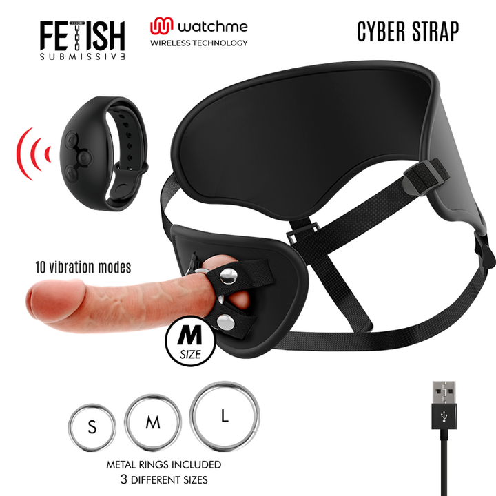 Strap-On Usb Vibração Cyber Strap M Controlo Remoto Watchme