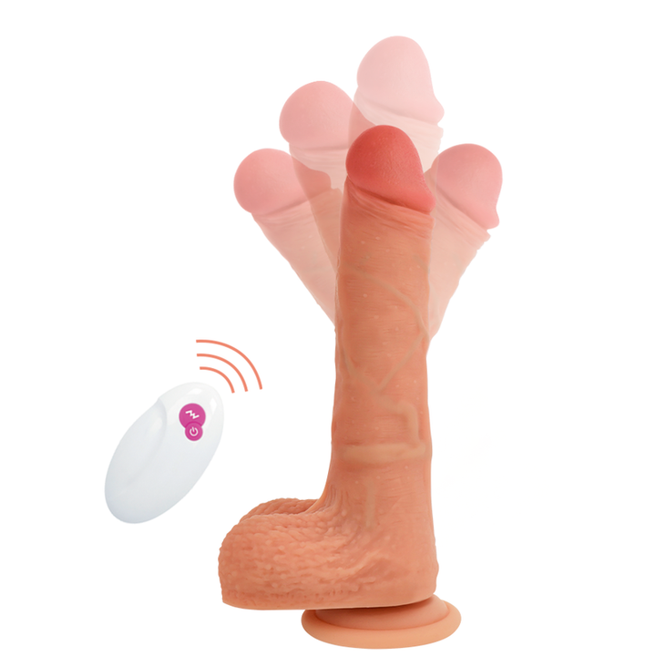 Strap-On Usb Vibrador Realístico Telescópico e Rotação Cyber Silicock Mr. Rick Controlo Remoto