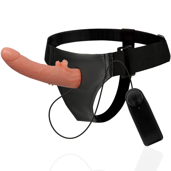 Strap-On Vibração Pilhas e Rotação Harness Attraction Hector