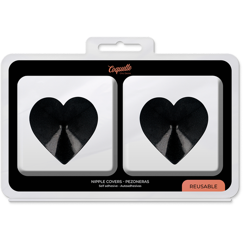 Tapa Mamilos Coquette Chic Desire Coração Preto