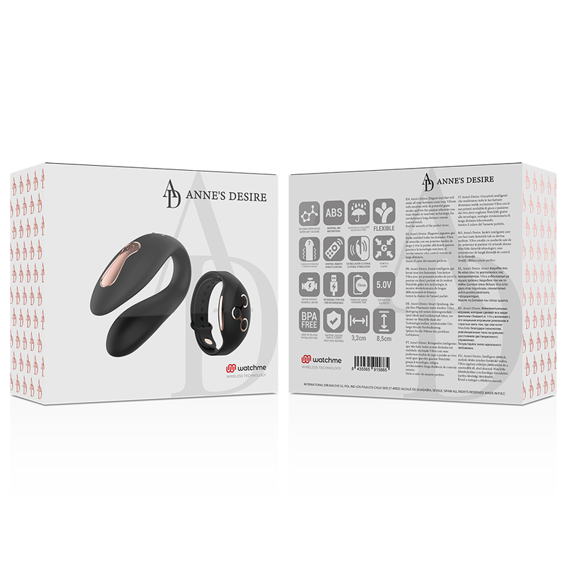 Vibrador Para Casal Usb Anne 's Desire Dual Pleasure Controlo Remoto Watchme