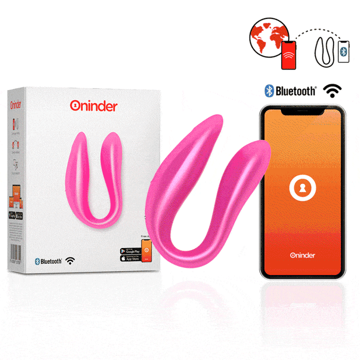 Vibrador Para Casal Usb Oninder Lisboa Rosa Controlo Remoto App
