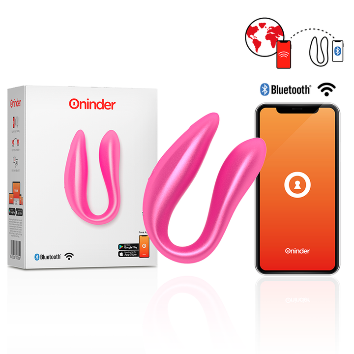 Vibrador Para Casal Usb Oninder Lisboa Rosa Controlo Remoto App