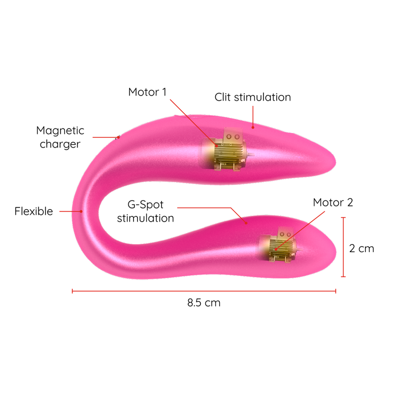 Vibrador Para Casal Usb Oninder Lisboa Rosa Controlo Remoto App