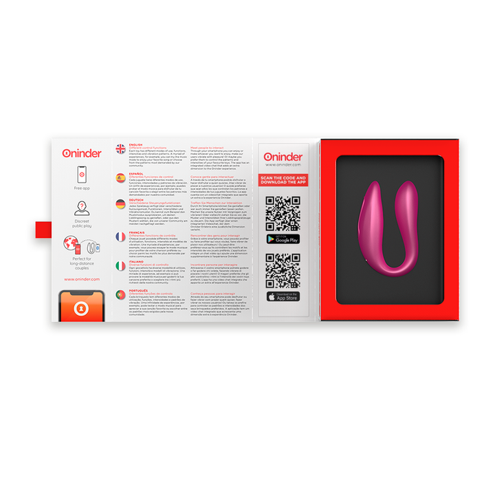 Vibrador Para Casal Usb Oninder Lisboa Rosa Controlo Remoto App