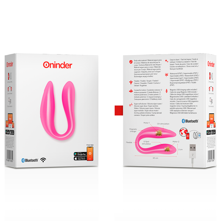 Vibrador Para Casal Usb Oninder Lisboa Rosa Controlo Remoto App